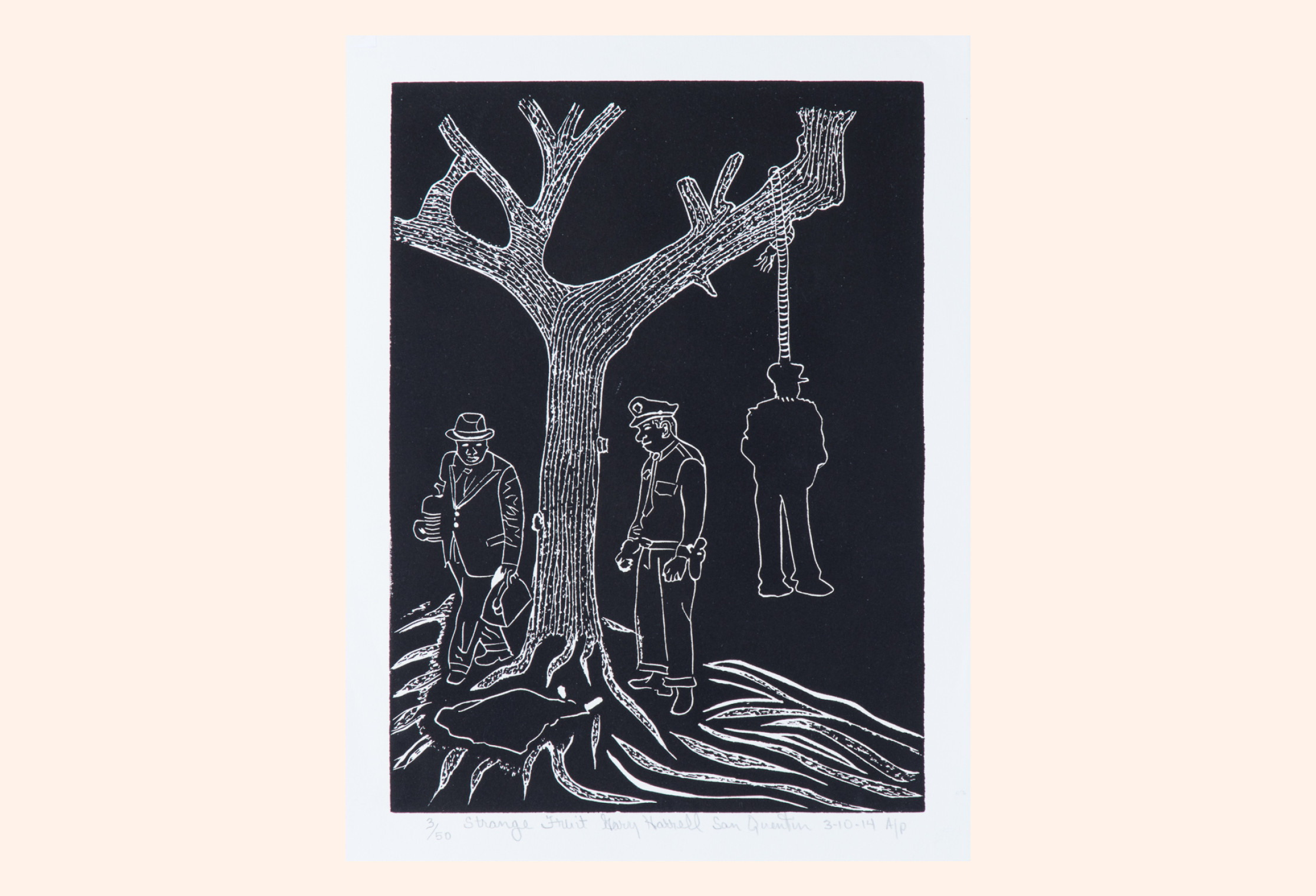 Strange Fruit, 2014, Woodblock print